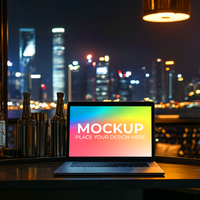 Sleek Laptop Display for App UI Mockup psd