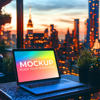 Elegant Laptop View for UI UX Showcase psd