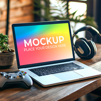 UI UX Flow Display with Laptop Template psd