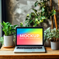 UI UX Work Presentation Using Laptop psd