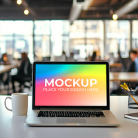UI Showcase Using Realistic Laptop Design psd