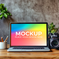 Website Interface Preview with Laptop psd