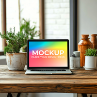 Display Dashboard UI on Laptop Screen psd