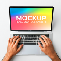 App Interface Presentation with Laptop Mockup psd