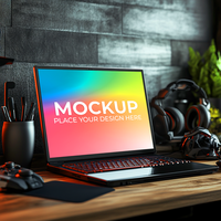Minimal Laptop Scene for Software Design Preview psd