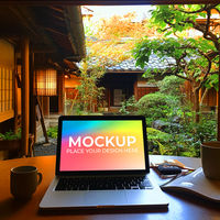 Clean Laptop Display for UI UX Projects psd