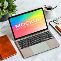 Realistic Laptop Mockup for App Interface Display psd