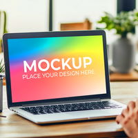 Laptop Interface Mockup for App Development psd