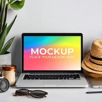 Laptop with Empty Screen for Marketing Use psd