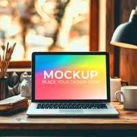Tech Branding with Realistic Laptop Scene psd