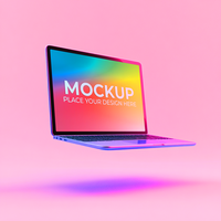 Laptop in Perspective View for UI Design psd