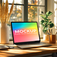 Website Layout Presentation on Laptop Mockup psd