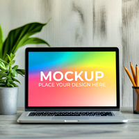 Laptop Scene for App and Web Showcase psd