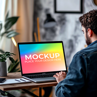 UX UI Design Template on Blank Laptop psd