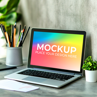 Empty Laptop Display for Website Mockup psd