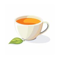 White Tea Cup With Leaf vector