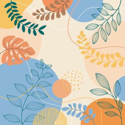 Abstract tropical leaves background design