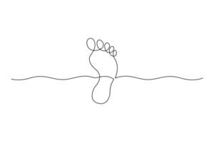 Foot sole continuous single line drawing of concept doodle style outline illustration vector