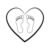 Foot sole continuous single line art drawing of minimalist outline art icon vector
