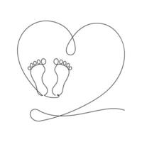 Simple illustration of foot sole shape continuous one line art foot outline design vector