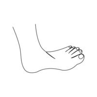 Continuous single line art drawing of foot sole icon vector