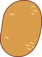 Brown potato illustration with smooth surface and soft outline vector