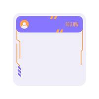 Futuristic social media mock up. Colorful social media frame interface. vector