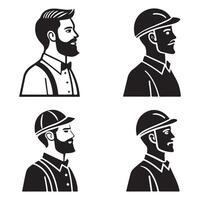 Professional Man Silhouette Icons for UI and UX vector