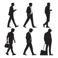 Man Silhouette Icon Set Design for Graphic Projects vector