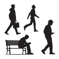 Modern Man Silhouette Icons for Branding and Design vector