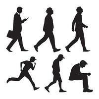 Classic Man Silhouette Set for Digital Use vector