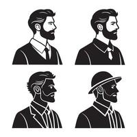 Flat Man Silhouette Icon Set for Designers vector