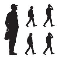 Man silhouette icon set design vector