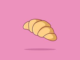 Croissant Flat Icon. Pixel Perfect. For Mobile and Web. vector