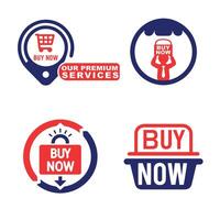 A Blue red Buy Now button in a flat design white background. The label includes a shopping cart icon jpg ideal for online shopping, banners ecommerce web pages and retail marketing logo vector