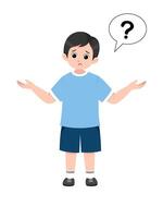 Little boy with a confused expression vector