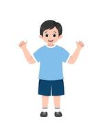 illustration of a boy showing a cheerful expression vector
