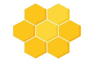 Honeycomb Pattern with Seven Interconnected Yellow Hexagons vector