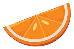 Orange Slice Juicy Citrus Fruit with Segmented Pulp Design vector