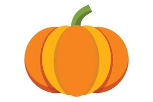 Isolated Flat Pumpkin with Stem Fall Design vector