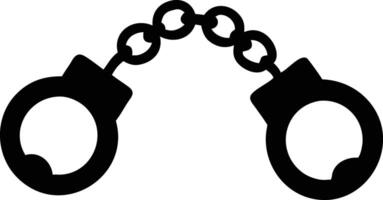 Isolated Black Handcuffs with Chain Outline vector