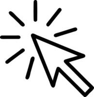 Arrow Pointer Cursor Icon Clicking with Radial Lines on Transparent Background vector