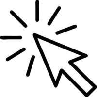 Hand Drawn Cursor with Rays Pointing , Black, vector