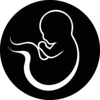 White Embryo Fetus Shape Minimalist Isolated vector