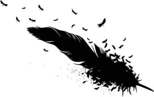 Flying Birds from Feather in Silhouette Conceptual vector