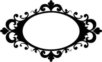 Decorative with Black Ornamental Swirls Oval Shape Empty Center vector
