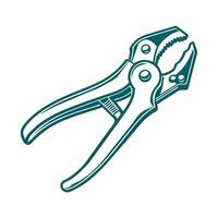 Wire cutter icon in hand drawn doodle vector
