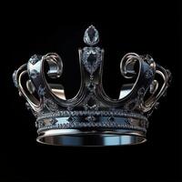 A detailed silver crown adorned with jewels, symbolizing royalty and nobility photo
