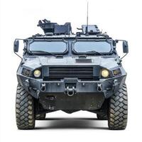 A military armored vehicle designed for transport and protection photo