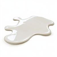 A smooth, glossy puddle of white substance on a plain background photo